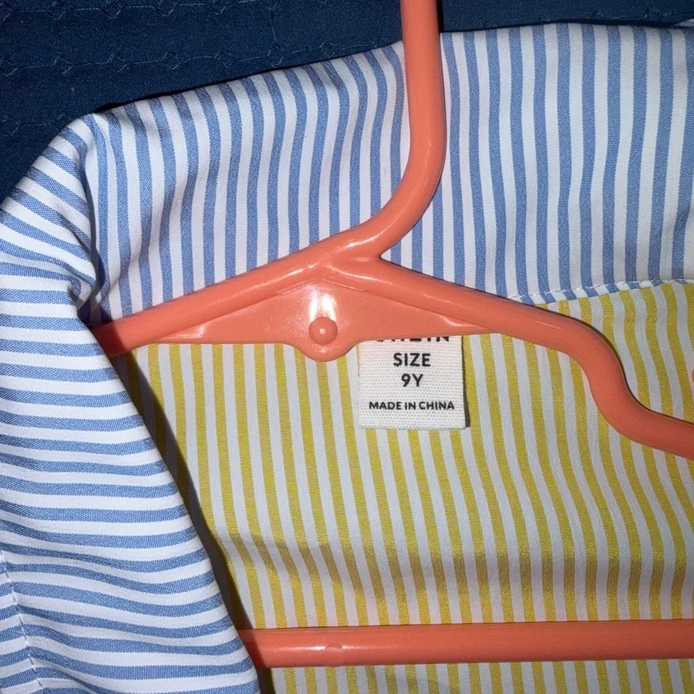 SHEIN Boys Striped Colorblock Button-Up Shirt size 9Y GOOD CONDITION
